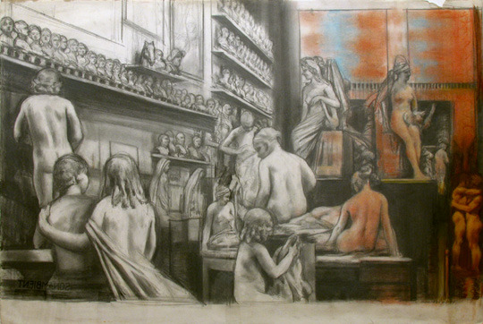 salon 1993-94 charcoal and pastel on paper 26 x 38.75 web.jpg
